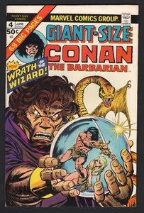 TALLA GIGANTE CONAN EL BÁRBARO #4, Marvel, 1975, estado en estado bastante bueno/casi nuevo, ¡el mago! - Imagen 1 de 1
