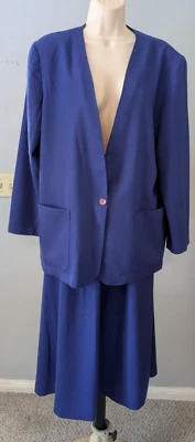 Norton Mcnaughton  Sz 12 Women's Skirt Jacket Suit Set Blue/Purple - Image 1 of 4