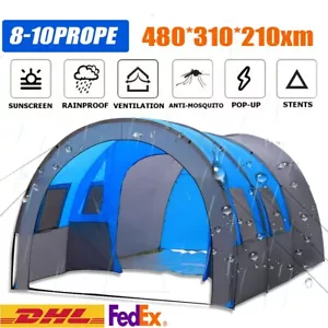 8-10 Personen Campingzelt Instant Family Outdoor Doppellagenzelt Rainfly Zelt - Bild 1 von 12