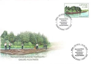 Latvia 2024 (06) Cultural heritage - Rafters of Gauja (unaddressed FDC) - Picture 1 of 2