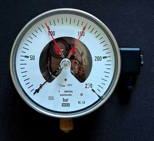 Contactos de alarma interruptor manómetro Wika 212.20.160 0-250bar M20 Kontakt 821.11 - Imagen 1 de 5