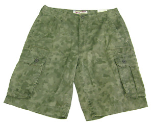 New ARIZONA Mens (Size 29) Military Green Camouflage Camo Cargo Shorts 6 Pockets