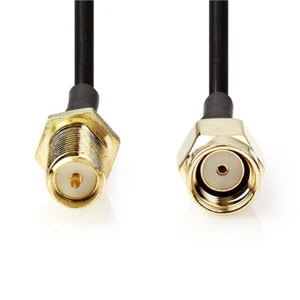 SMA 5M R/P Umkehrpolarität Kabel 50 OHM RG174 schwarz - Bild 1 von 2
