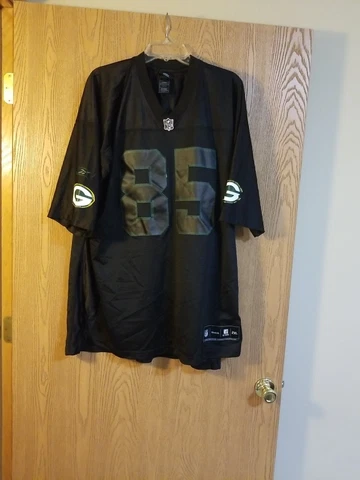 Greg Jennings #85 Green Bay Packers Sewn Black Reebok Jersey 2XL Cover