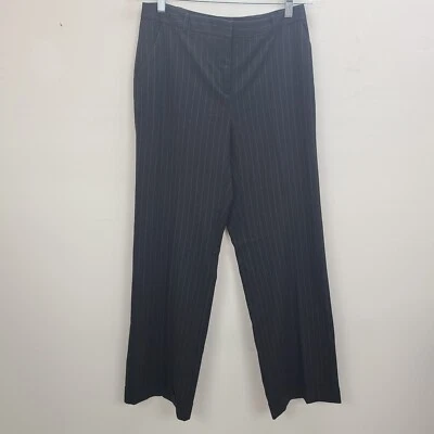 Evan Picone Dress Pants Women 10 Black Pinstripe Stretch Pockets Trousers Mid - Image 1 of 4