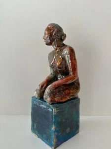 Die Denkerin Maurizio Mastromatteo EINZIGARTIGE SKULPTUR Moderne Keramik 11x35 - Bild 1 von 1