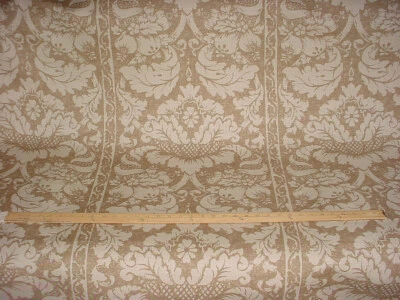 Tela de tapicería para cortinas de lino café damasco Brunschwig et Fils Elgin 2-3/8 años Foto 1 de 4