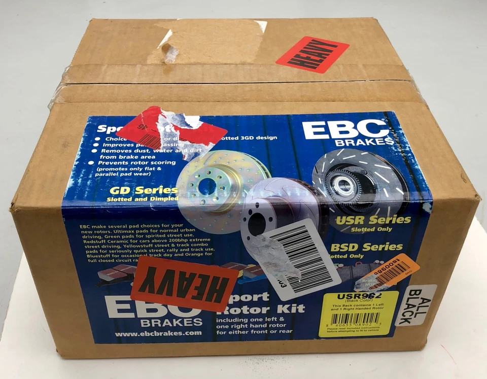 S60 EBC Brake USR962 Black Slotted Rotors USR 1999-2005 Volvo S80 front or rear - Image 1 of 4