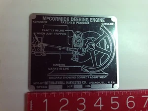 McCormick Deering Petroleum Typ M Steuerschild Motor Namensschild Typenschild - Bild 1 von 1
