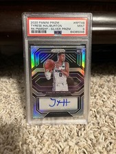 2020-21 Panini Prizm Tyrese Haliburton Rookie Penmanship Silver Prizm Auto PSA 9