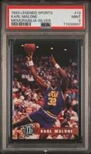 1993 Legends Sports Memorabilia SILVER #13 KARL MALONE Utah Jazz PSA 9 MINT