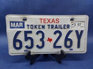 Texas Token Trailer License Plate Tag 653-26Y Rustic Patina TX USA - Picture 1 of 3