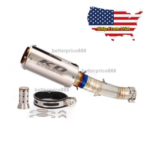 Exhaust Mid Pipe Link Muffler Tip With DB Killer For Honda CBR500R CB500F CB500X - Picture 1 of 12