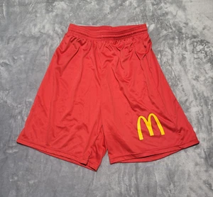 Vintage McDonalds Men's Small Shorts Red Yellow Arches A4 Y2K Elastic Waist - Picture 1 of 8