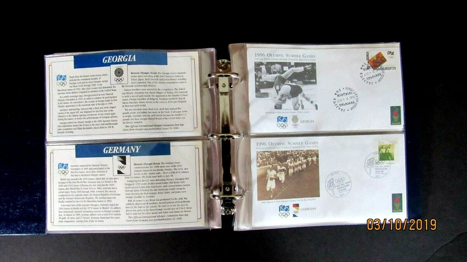 Faux Leather Album of 36 Covers 1996 Olympic Games, Postal Commemorative Society - Image 1 of 4