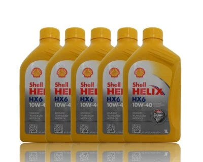 Shell Helix HX6 10W40, 5x1Liter Motorenöl  MB 229.1 VW 50500 - Bild 1 von 3