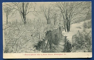 Wilmington Vermont vt Beaver Brook after a snow storm 1908 postcard - Picture 1 of 2