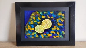 Lemons Original Painting FRAMED A4 Size Fruit Art Fruit Paintings - Picture 1 of 3