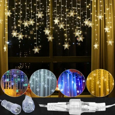 Xmas Snowflake Window Hanging Wall Fairy Light Christmas Silhouette Lights UK - Image 1 of 4