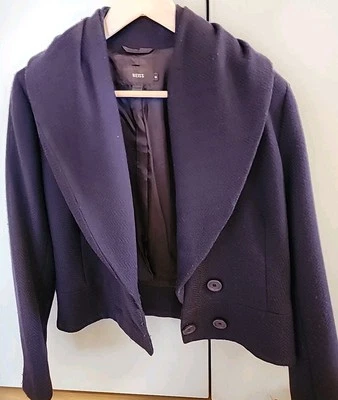 Chaqueta corta de lana para mujer REISS Chico púrpura talla M Foto 1 de 4