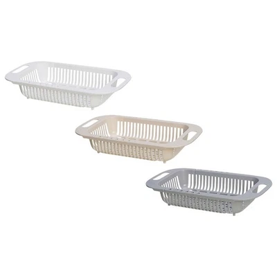  3 pezzi estensibili sopra lo scolapasta del lavandino frutta verdure cestello - Immagine 1 di 4