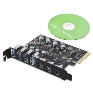Desktop-Erweiterungskarte mit 7 externen USB 3.2 Gen 2 Anschlüssen 4*USBA 3*USBC - Bild 1 von 12