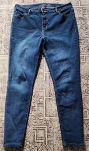 Old Navy Jeans Sz 14 Dark Blue Rockstar Super Skinny Denim Nice! - Picture 1 of 6