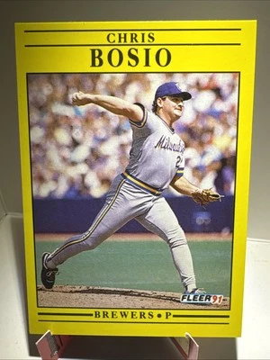 1991 Fleer Milwaukee Brewers Baseball Card #576 Chris Bosio - Image 1 of 2