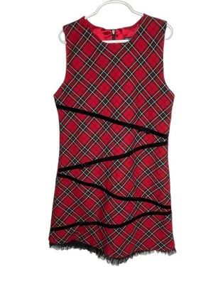 Vestido para niñas talla 10 a cuadros rojo sin mangas fiesta Foto 1 de 4