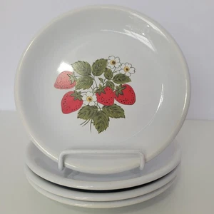 Set of 4 Vintage McCoy Strawberry Country Ceramic Salad/Dessert Plates 7.5" USA - Bild 1 von 10