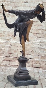 Huge Vintage DECO ANKARA SNAKE DANCER SCULPTURE 100% Bronze Figurine Deco Decor - Picture 1 of 10