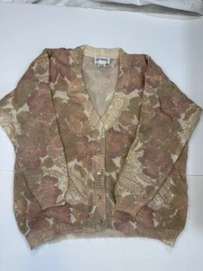 AltopianomWollmischung Strickjacke Pullover Damen Blumen Pastell Large Made In Italy - Bild 1 von 15