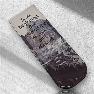 Bible Verse Magnetic Bookmark, Foldable, Double Sided, Multicolor Scenery.  - Bild 1 von 10