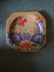 Majolika Santa Rosa Guanajuato Mexiko handgefertigte Kunst Blumenteller Wandbild 10" NEUWERTIG - Bild 1 von 5