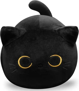 Soft Black Cat Plush Toy Pillow - Stuffed Animal for Kids, Boys & Girls Gifts - Picture 1 of 12