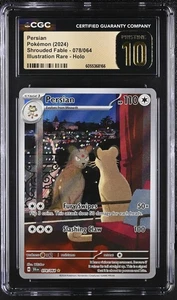 PERSIAN Shrouded Fable Illustration Rare #078 CGC 10 Pristine Pokemon - Picture 1 of 2