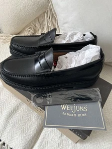 Mens G.H Bass Weejuns x Fred Perry Penny Loafers - Black - UK 7 BNWTS - Picture 1 of 11