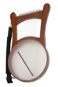NEVEL LAP HARP w/ CASE BIBLICAL TRADITIONAL ~ KING DAVIDS GREEK KINNOR LYRE - Picture 1 of 8