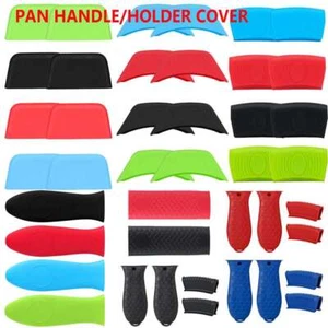 Silicone Hot Handle Holder Cover Pot Cast Iron Skillet Potholder Pan Sleeve Grip - Picture 1 of 32