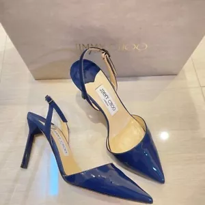 Jimmy Choo Heel Pump Navy Heel8cm Size36.5 US6.5 Used - Picture 1 of 10