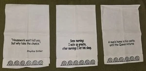 Lot of 3 Funny Linen Tea Towels - Picture 1 of 5