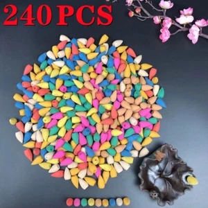 240pcs Big Backflow Incense Burner Cones Flower Flavor Smoke Bullet Cone USA - Picture 1 of 9