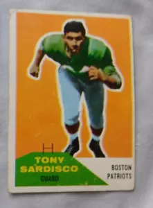 1960 Fleer Football #21 Tony Sardisco Boston Patriots carta calcio ottime/ex - Foto 1 di 1