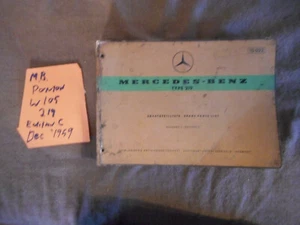 Mercedes Benz Ponton 219 W105 Dealer Level Spare Parts Book List catalog manual - Picture 1 of 12