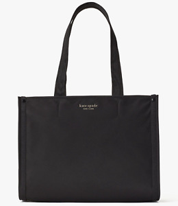 Kate Spade Sam Medium Black Nylon Tote Bag PXR00468 Purse Handbag NWT $198 FS