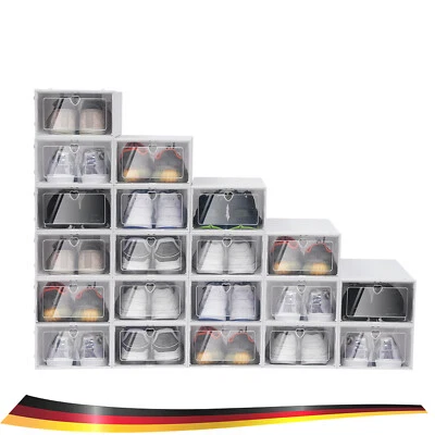 20 Shoe Boxes Transparent Stackable Shoe Storage Box Plastic Shoe Box - Image 1 of 4
