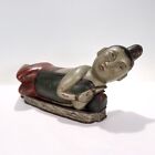 Antique Chinese Carved Wooden Figural Pillow or Headrest, Qianlong?
