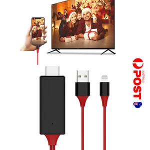 For iPhone to HDMI Digital TV Adapter Cable For iPhone 14 13 12 11 Pro XS iPad A - Picture 1 of 11