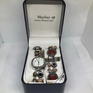 New Boxed Vintage Mayfair Watch & Bracelet, Needs Battery, BAND STRETCHED OUT! - Picture 1 of 9