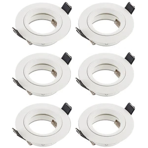 6x Einbau Strahler Rahmen weiß Decken Spot Leuchten LED Halogen GU10 230V SEBSON - Bild 1 von 6